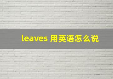 leaves 用英语怎么说